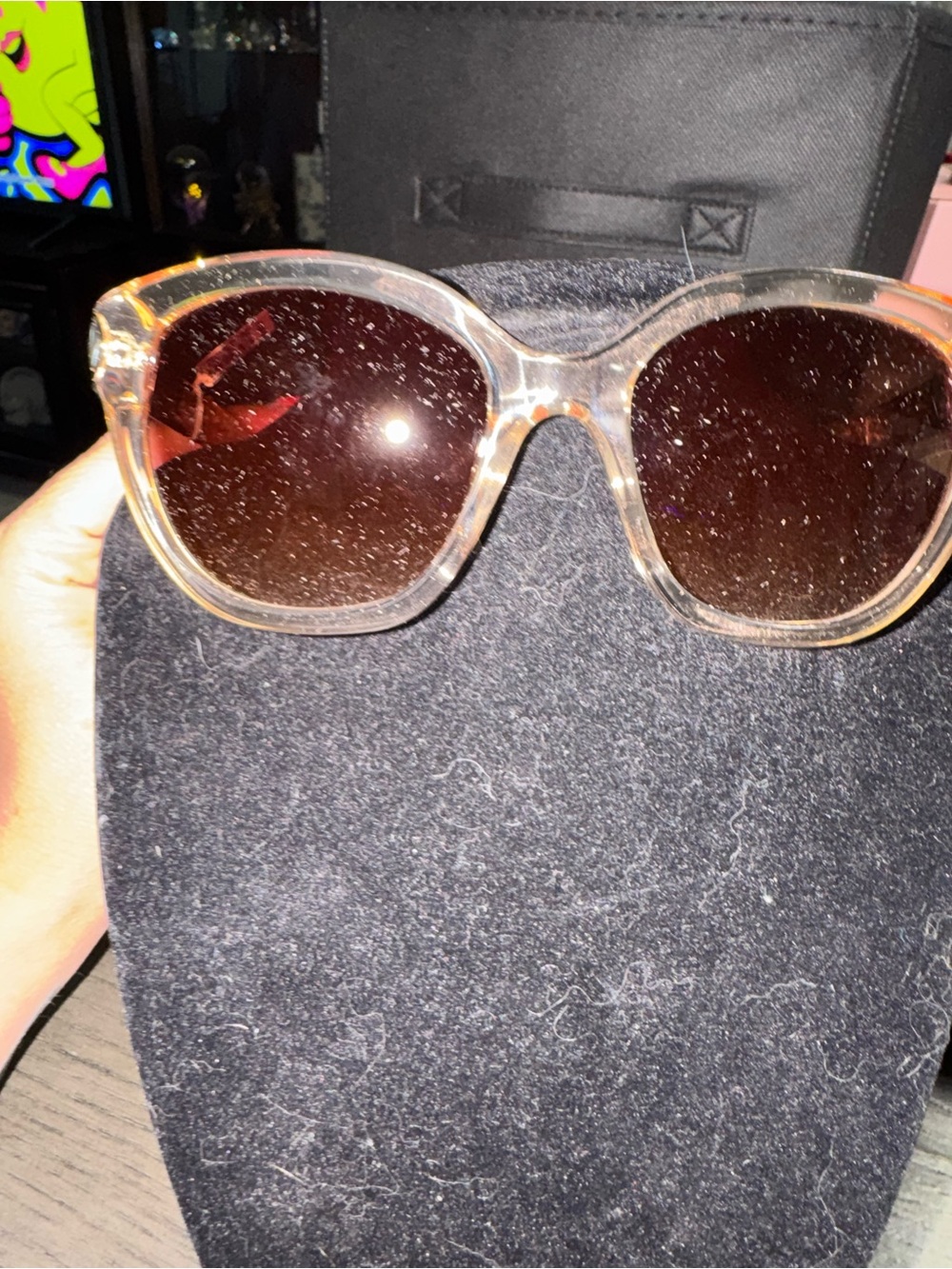 Brighton Clear Frame Brown Lens Women's Sunglasses